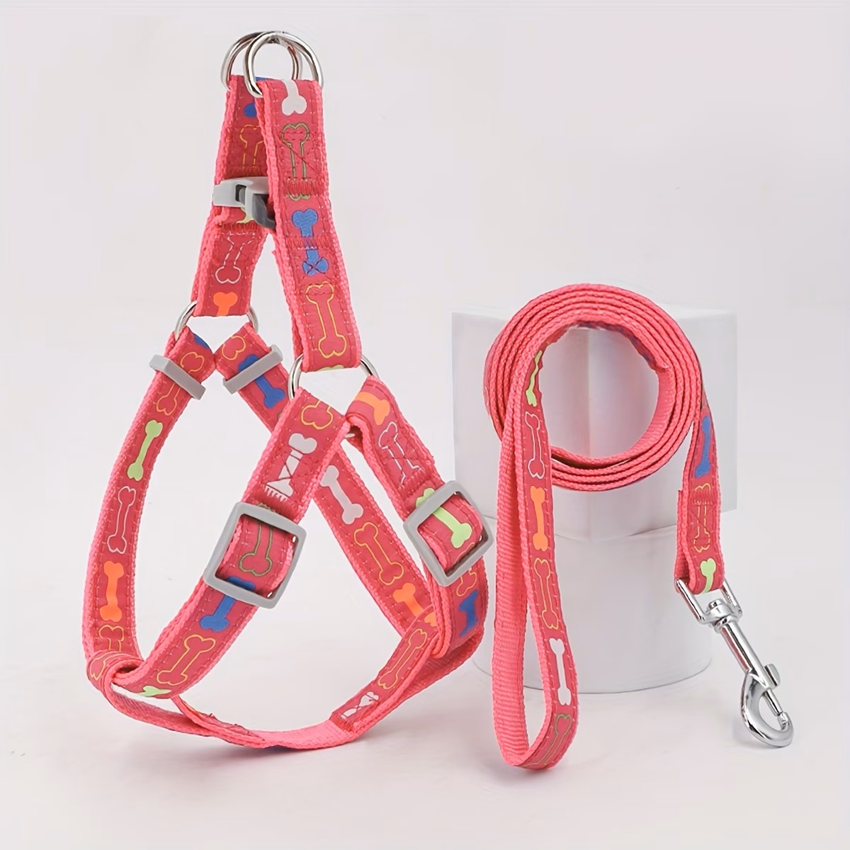 D Ring Strap - สายรัดอกสุนัขแบบปรับได้พร้อมหัวเข็มขัดปลดเร็ว สายรัดอกสัตว์เลี้ยงโพลีเอสเตอร์ทนทาน ห่วงรูปตัว D สองห่วง เสื้อกั๊กนิรภัยสำหรับสุนัขขนาดเล็กถึงขนาดกลาง
