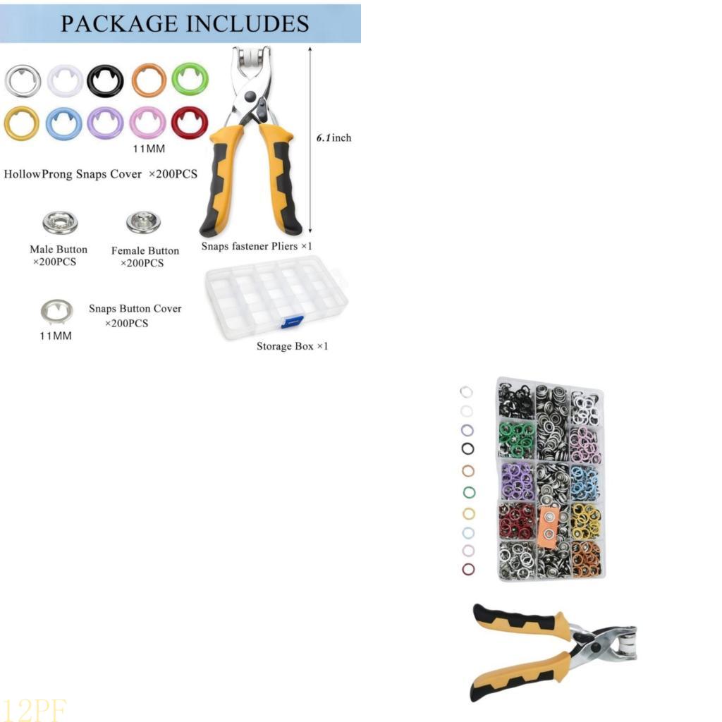 Snap Plier Setter - 12PF 11 มม.โลหะ Fasteners พร้อม Plier