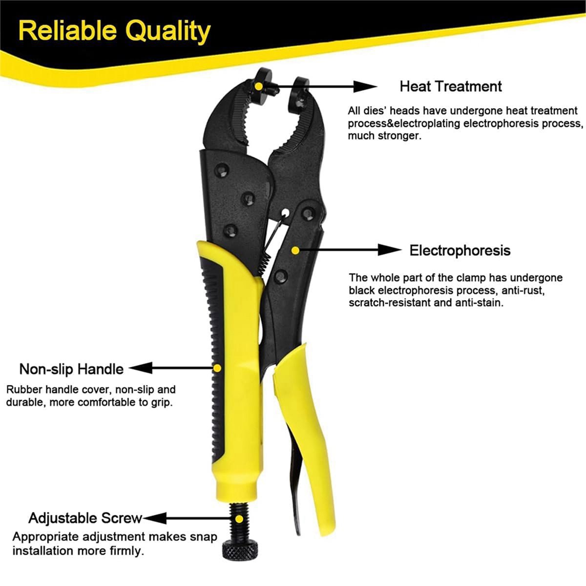 Snap Plier Setter - ชุดเครื่องมือติดกระดุมแบบหนีบสำหรับงานหนัก พร้อมกระดุม 25 ชุด คีมติดกระดุมสำหรับผ้าคลุมเรือ ผ้าใบ
