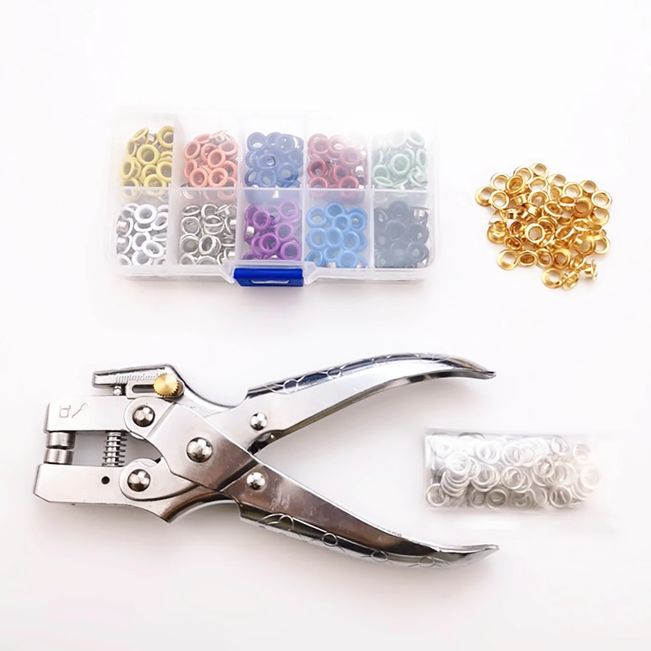 Snap Plier Setter - 5MM ตาไก่คีมติดตั้ง 300pcs สีตาไก่และ 100 Golden