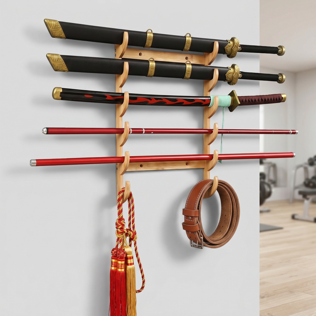 Cosplay Prop Katana - ชั้นวางดาบติดผนัง 8 ชั้น สำหรับเก็บดาบ อนิเมะ คอสเพลย์
