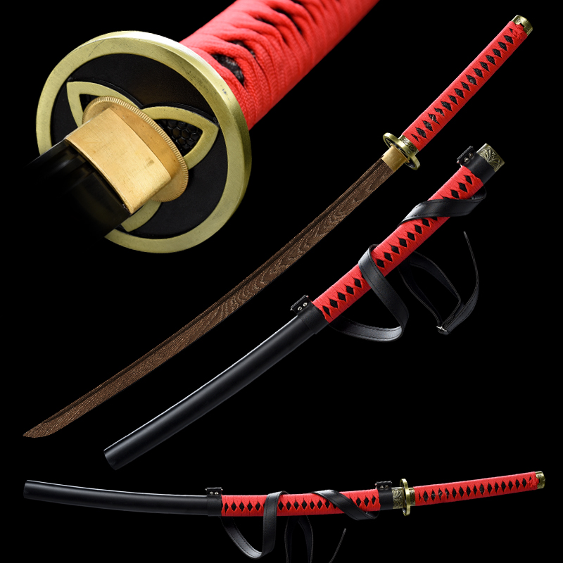 Cosplay Material For Prop - ไม้ Katana พร้อมสายรัดดาบนินจา Full Tang Blade