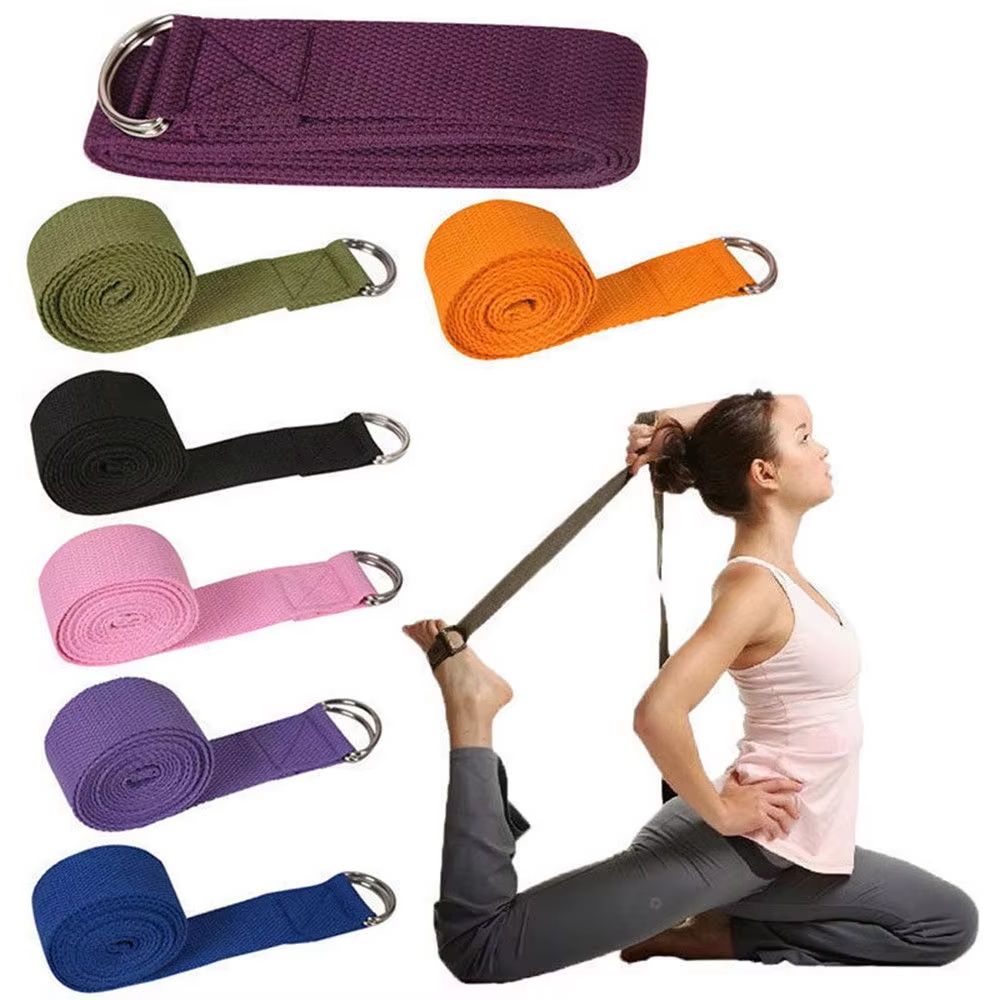 D Ring Strap - สายรัดโยคะแบบสปอร์ต 180 ซม. ผ้าฝ้ายทนทาน ปรับได้ พร้อมห่วง