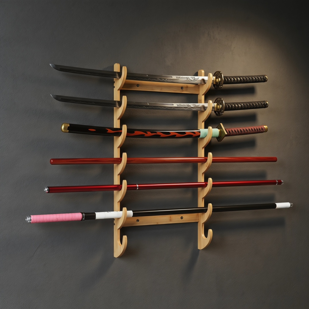 ชั้นวางดาบติดผนัง 8 ชั้น สำหรั - Cosplay Prop Katana บทวิจารณ์และราคา