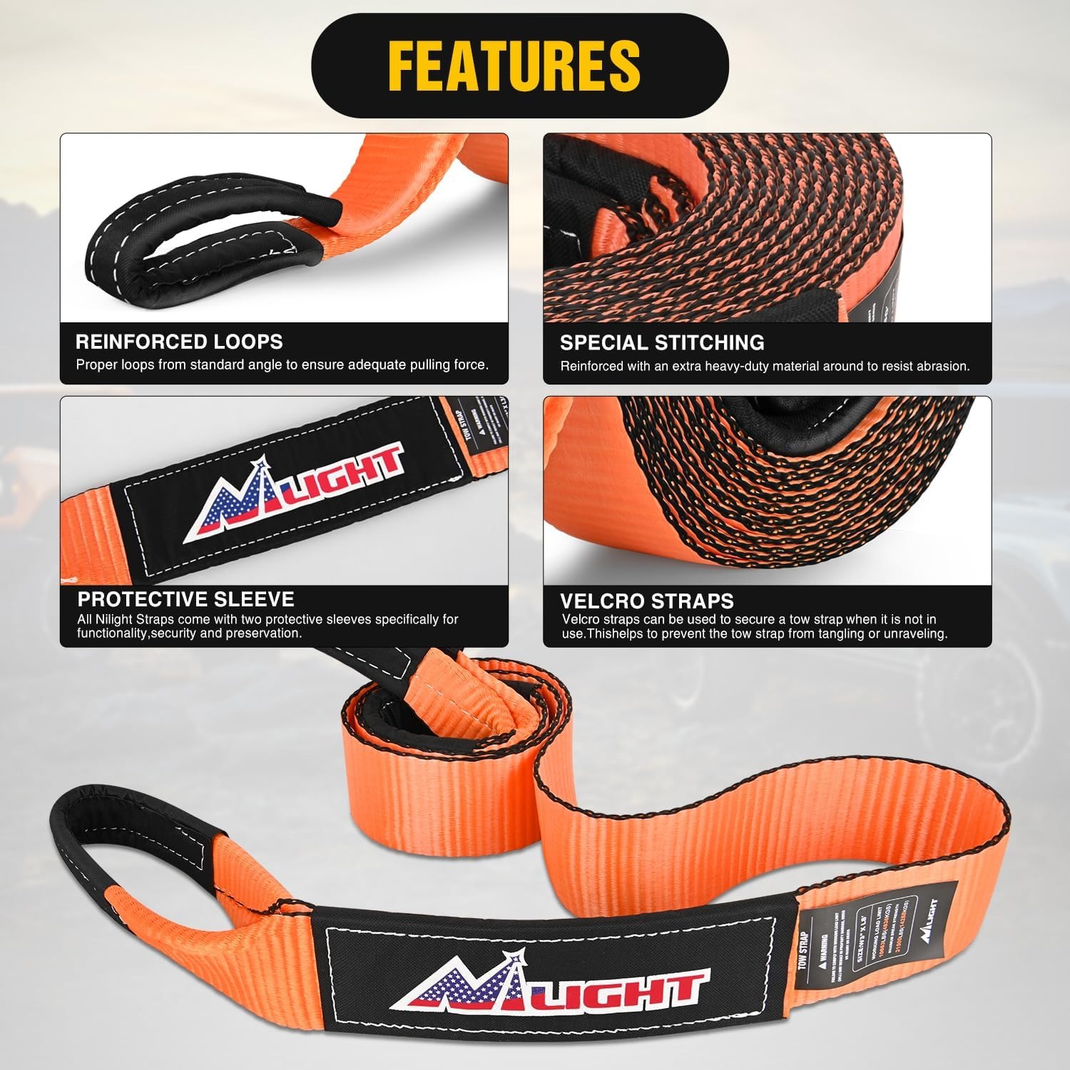ชุดอุปกรณ์กู้ภัยออฟโรด Nilight - D Ring Strap บทวิจารณ์และราคา